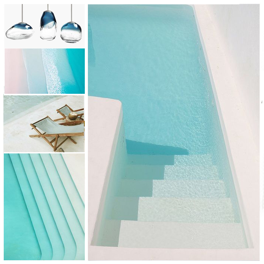 déco piscine, turquoise, salle de bain bleu lagon